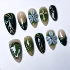 Press-On Nails Floral Design & Strong Adhesive