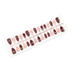 Press-On Nails Floral Design Wine Red Multi-Size Set
