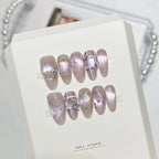 Press-On Nails Floral Embellished Adhesive Tabs Set of 10