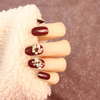 Press-On Nails Floral Embellished Durable & Comfortable Fit