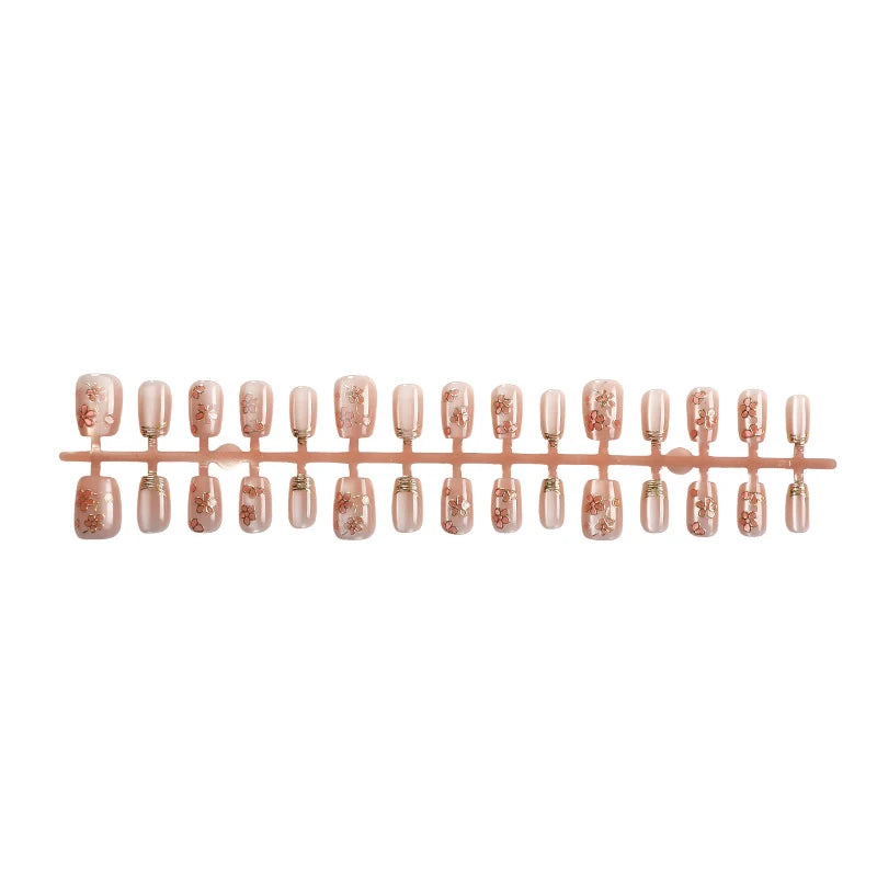 Press-On Nails Floral Embellished Durable & Comfortable Fit