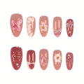 Press-On Nails Floral Embellished Easy Application & Comfortable Fit