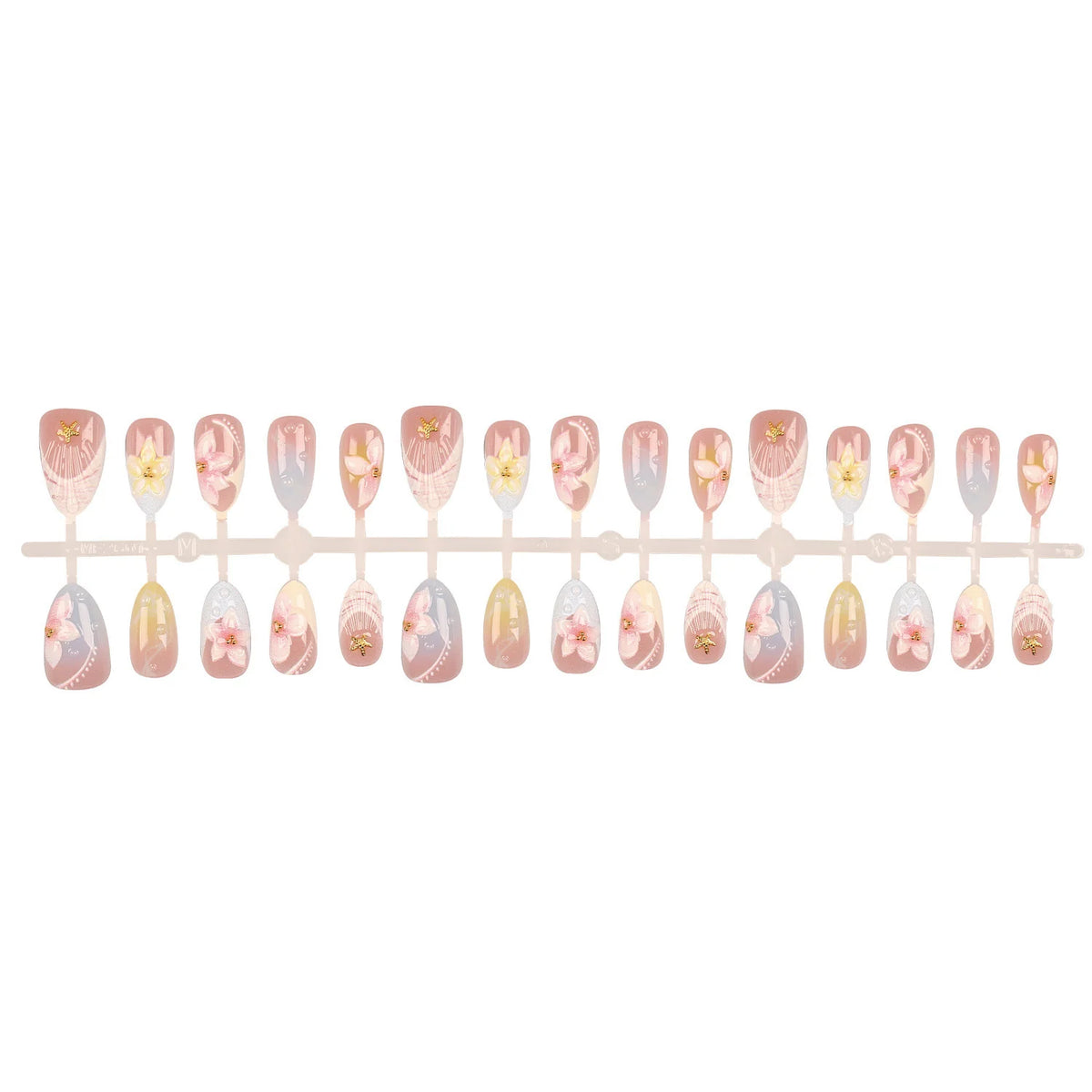 Press-On Nails Floral Embellished Easy Application & Comfortable Fit