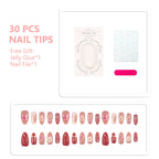 Press-On Nails Floral Embellished Easy Application & Comfortable Fit