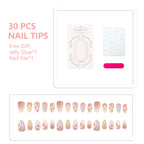 Press-On Nails Floral Embellished Easy Application & Comfortable Fit