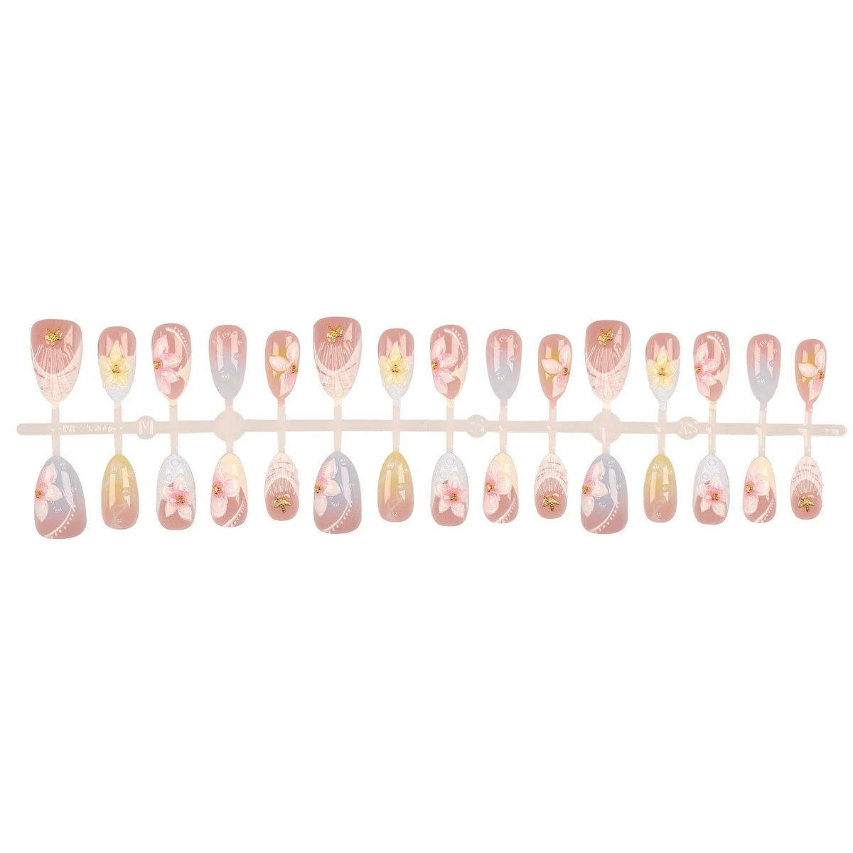 Press-On Nails Floral Embellished Easy Application & Comfortable Fit