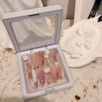 Press-On Nails Floral Embellished Easy Apply & Reusable