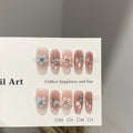 Press-On Nails Floral Embellished Glue-Free Long-Lasting Wear