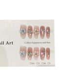Press-On Nails Floral Embellished Glue-Free Long-Lasting Wear