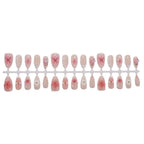 Press-On Nails Floral Embellished Glue-Free Reusable