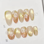 Press-On Nails Floral Embellished Long-Lasting Wear