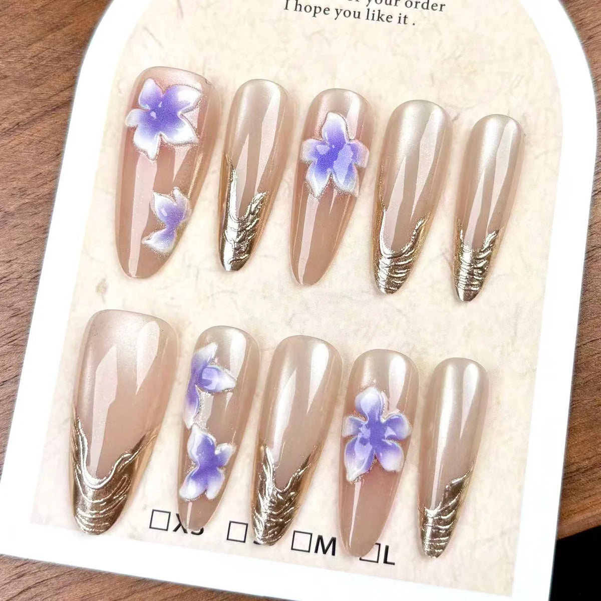 Press-On Nails Floral Embellished Peel & Press Custom Fit