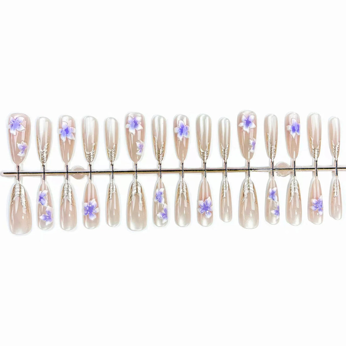 Press-On Nails Floral Embellished Peel & Press Custom Fit