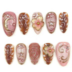 Press-On Nails Floral-Embellished Reusable & Comfortable Fit