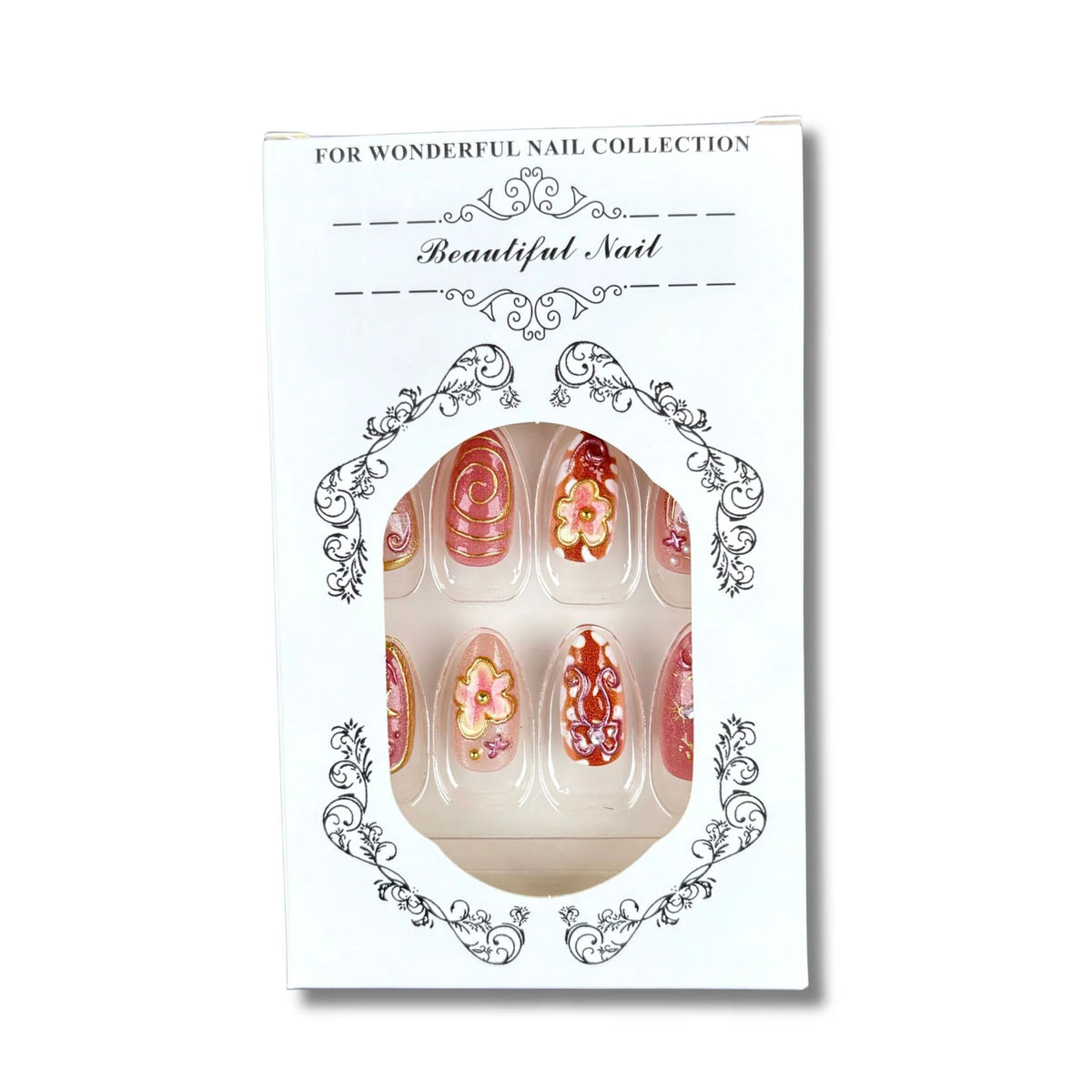 Press-On Nails Floral-Embellished Reusable & Comfortable Fit