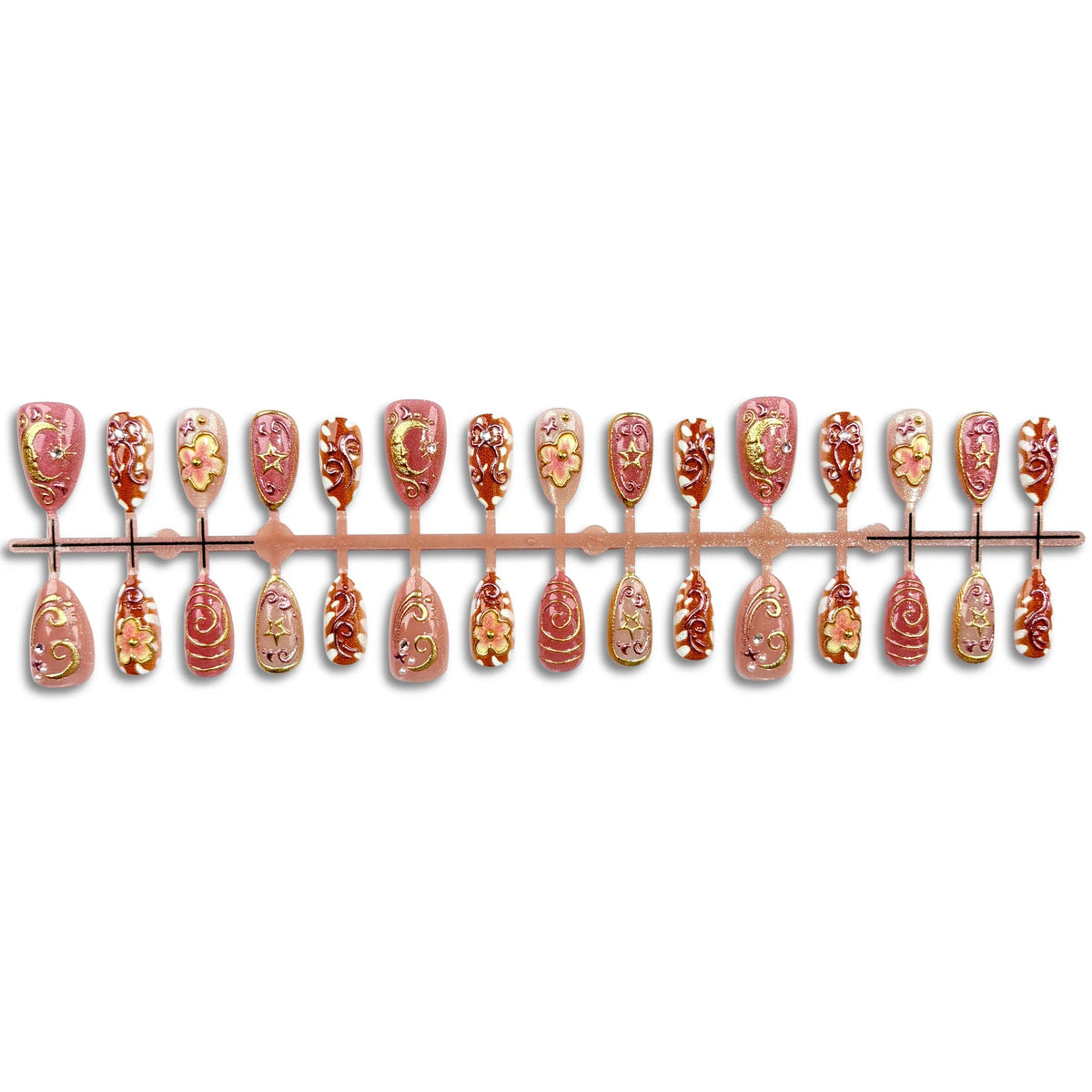 Press-On Nails Floral-Embellished Reusable & Comfortable Fit