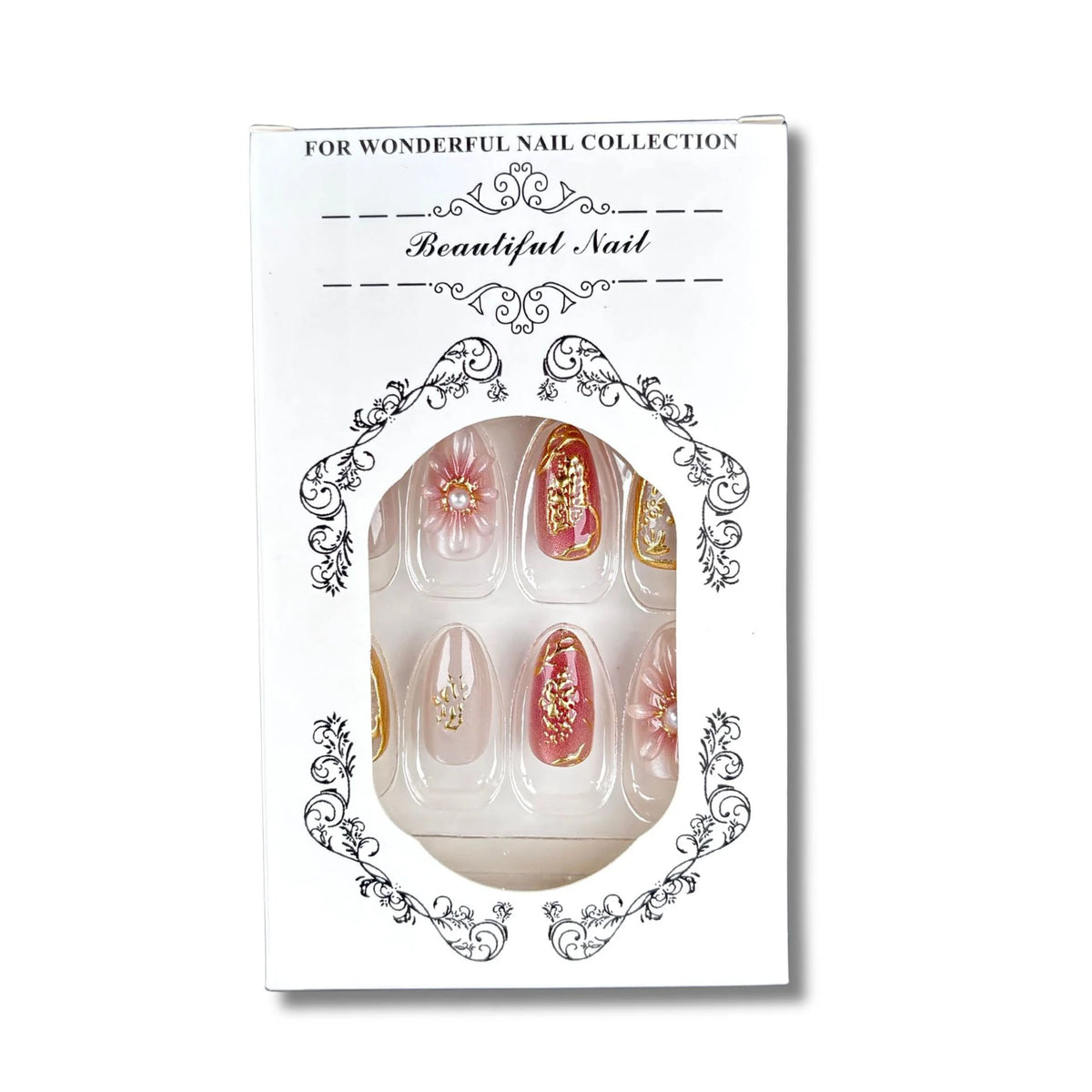 Press-On Nails Floral Embellished Reusable & Easy Application