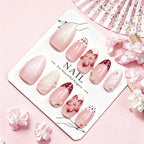 Press-On Nails Floral Embellished Self-Adhesive & Long-Lasting