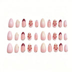 Press-On Nails Floral Embellished Self-Adhesive & Long-Lasting