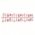Press-On Nails Floral Embellished Self-Adhesive & Long-Lasting