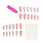Press-On Nails Floral Embellished Self-Adhesive & Long-Lasting
