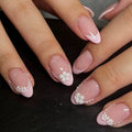 Press-On Nails Floral Embellished Self-Adhesive & Reusable