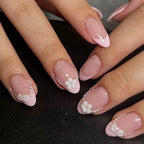 Press-On Nails Floral Embellished Self-Adhesive & Reusable