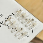 Press-On Nails Floral Embellishments & Crystal Accents