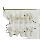 Press-On Nails Floral Embellishments & Crystal Accents