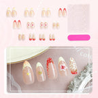 Press-On Nails Floral Embossed Long-Wear Comfort Fit