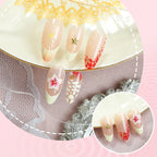 Press-On Nails Floral Embossed Long-Wear Comfort Fit