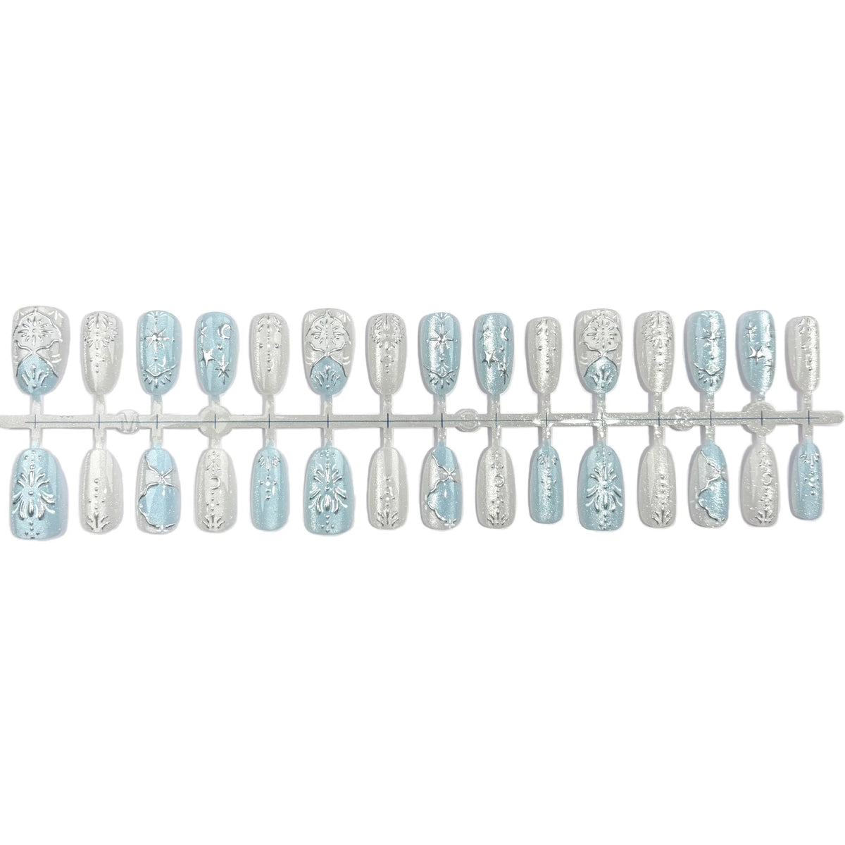 Press-On Nails Floral Embossed Quick Application & Long-Lasting