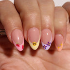 Press-On Nails Floral French Design Reusable & Chip-Resistant
