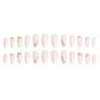 Press-On Nails Floral French Design Reusable & Chip-Resistant