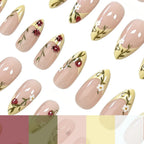Press-On Nails Floral French Tip Acrylic 24-Piece
