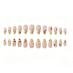 Press-On Nails Floral French Tip Acrylic 24-Piece