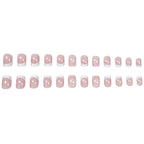 Press-On Nails Floral French Tip Chip-Resistant Set of 24