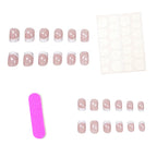 Press-On Nails Floral French Tip Chip-Resistant Set of 24