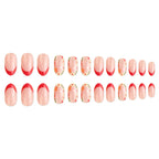 Press-On Nails Floral French Tip Gel Finish