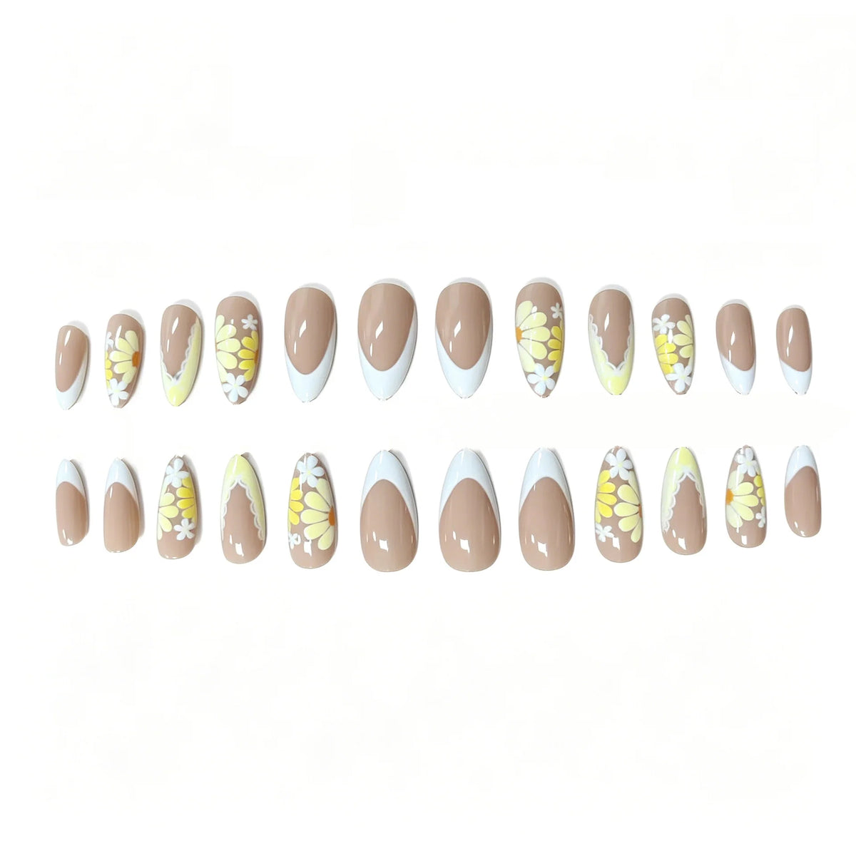 Press-On Nails Floral French Tips Set of 24