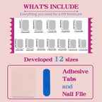Press-On Nails Floral & Fruit 24-Piece With Adhesive Pads