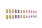 Press-On Nails Floral & Fruit 24-Piece With Adhesive Pads