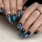 Press-On Nails Floral Gel Finish Hypoallergenic