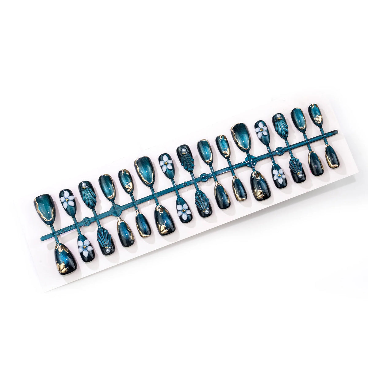 Press-On Nails Floral Gel Finish Hypoallergenic