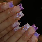 Press-On Nails Floral & Gem Accents 24-Piece Reusable