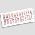 Press-On Nails Floral & Gem Accents 24-Piece Reusable