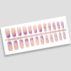 Press-On Nails Floral & Gem Accents 24-Piece Reusable