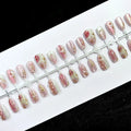 Press-On Nails Floral Gem Accents Easy Apply & Reusable