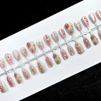 Press-On Nails Floral Gem Accents Easy Apply & Reusable