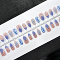 Press-On Nails Floral Gem Embellished Chip-Resistant